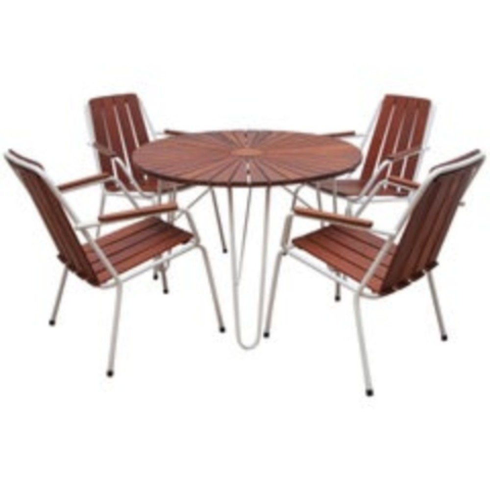Daneline Patio Set Four Chairs And Round Table 1970s Seats