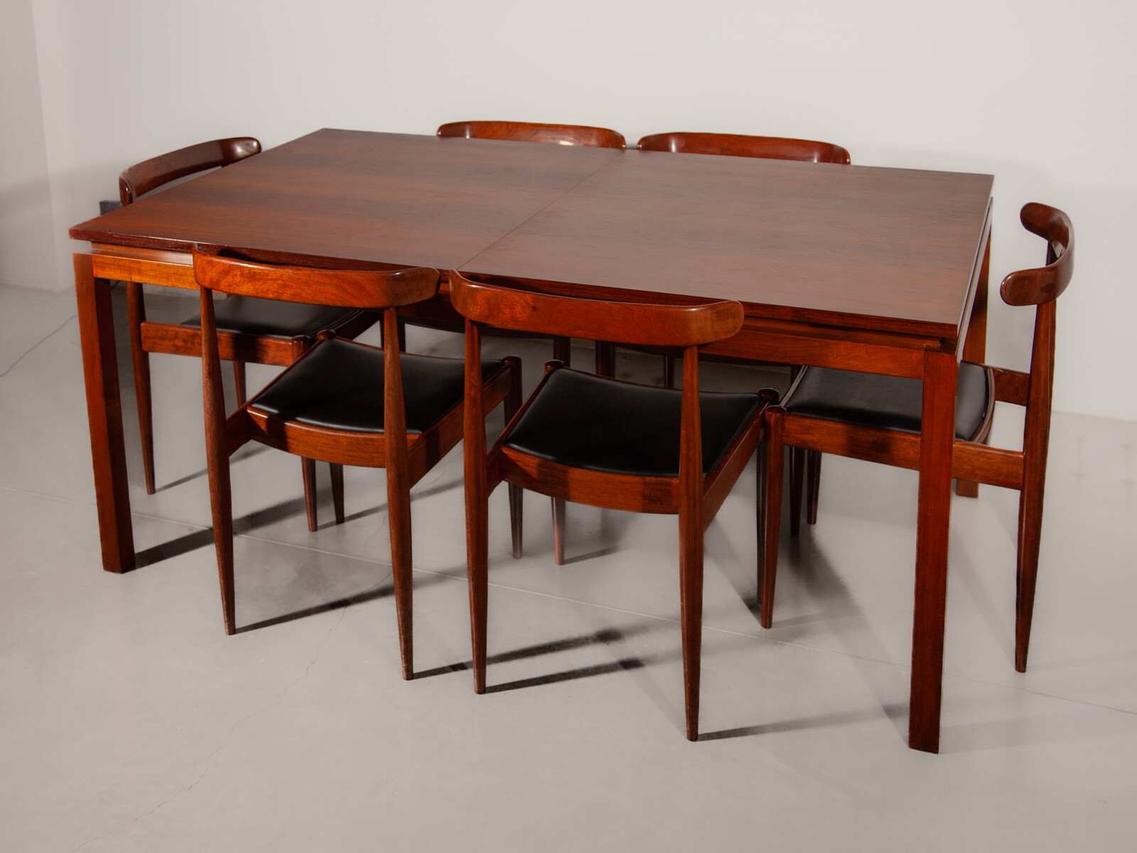 ALFRED HENDRICKS DINING TABLE AND SIX CHAIRS,1960S FOR BELFORM