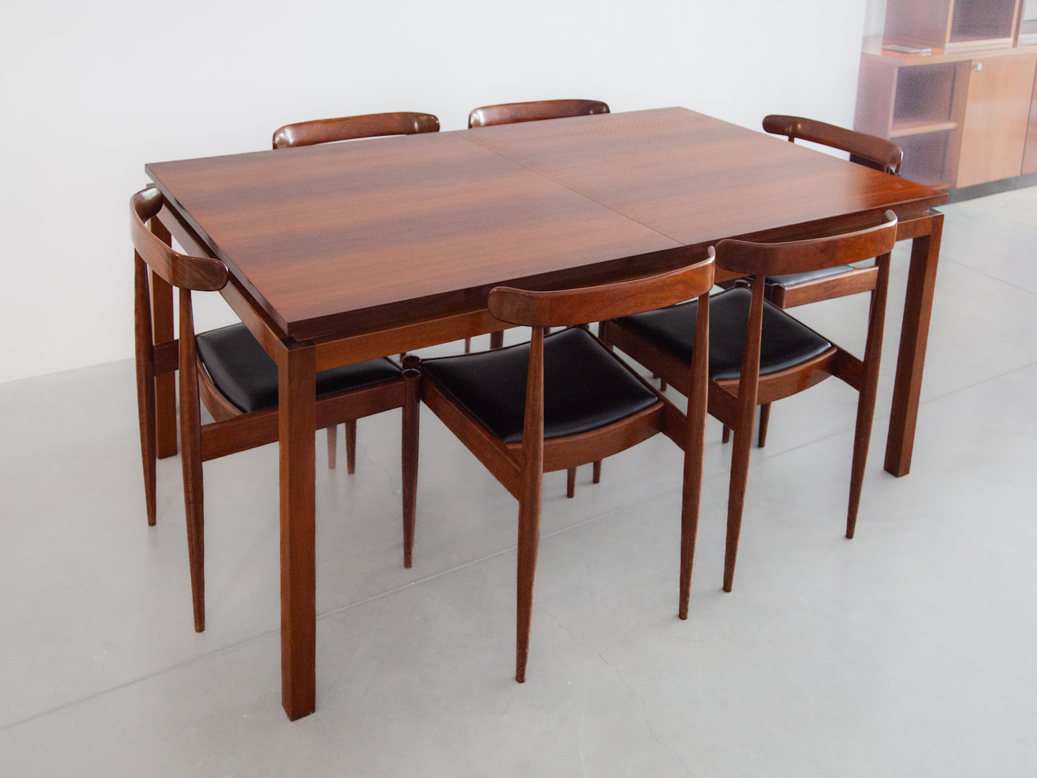 ALFRED HENDRICKS DINING TABLE AND SIX CHAIRS,1960S FOR BELFORM