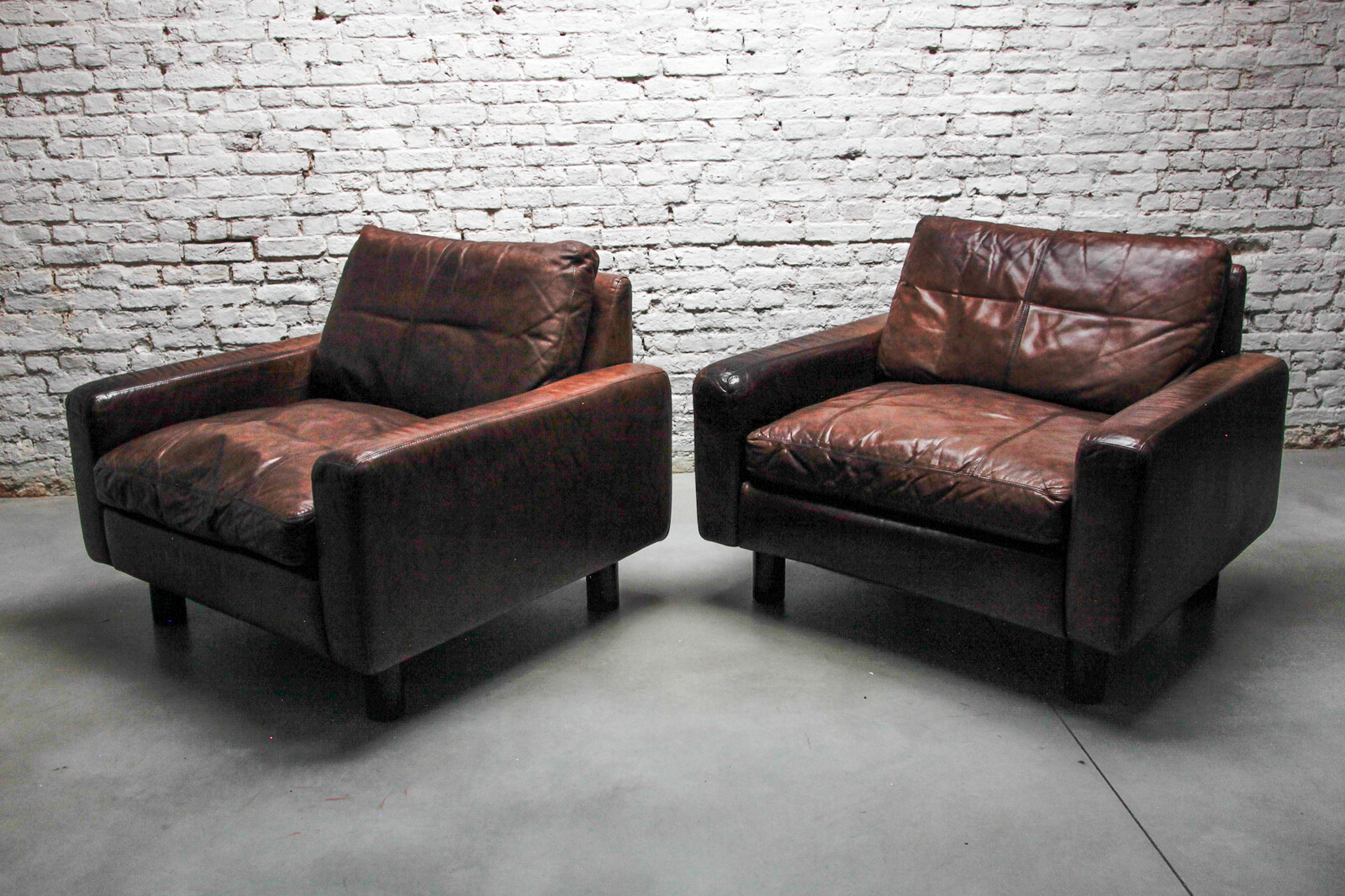 COR 1970s Sitting Group Brown Leather