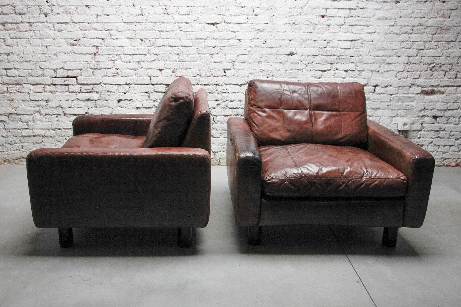 COR 1970s Sitting Group Brown Leather