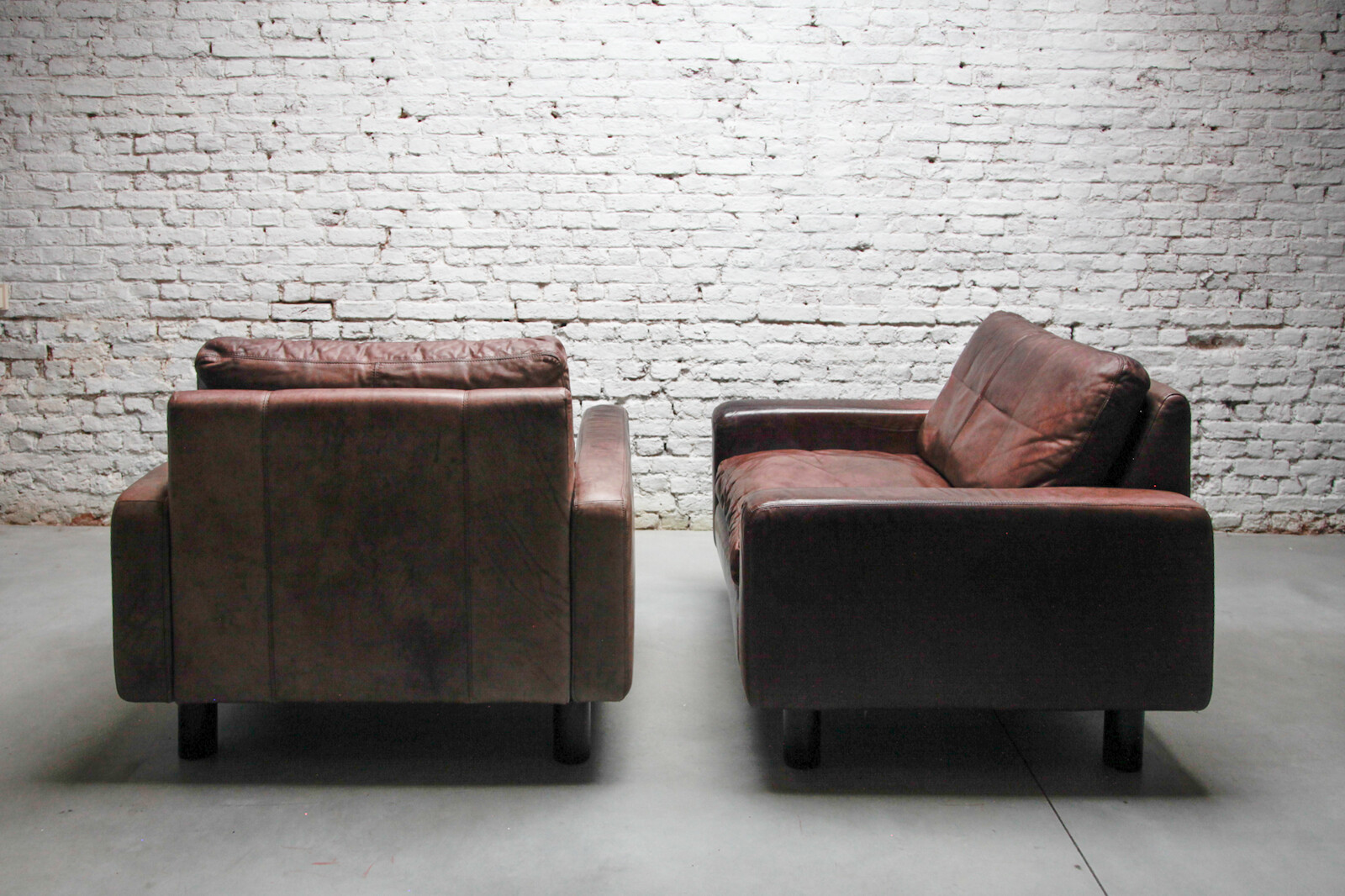 COR 1970s Sitting Group Brown Leather