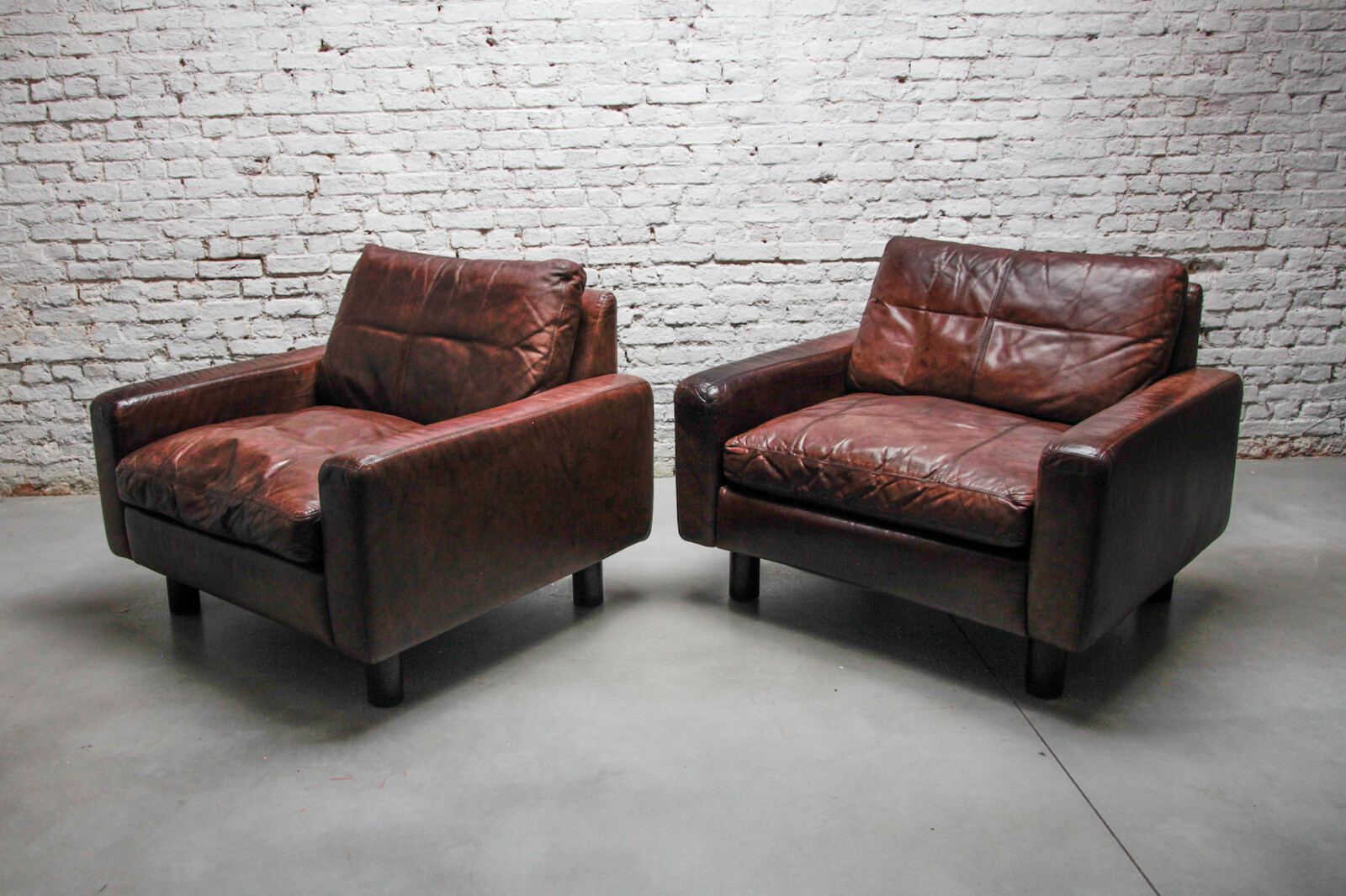 COR 1970s Sitting Group Brown Leather