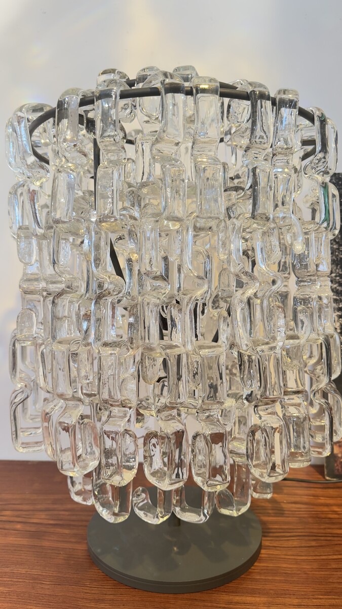 Murano interlocking Glass Table Lamp designed by Barbini