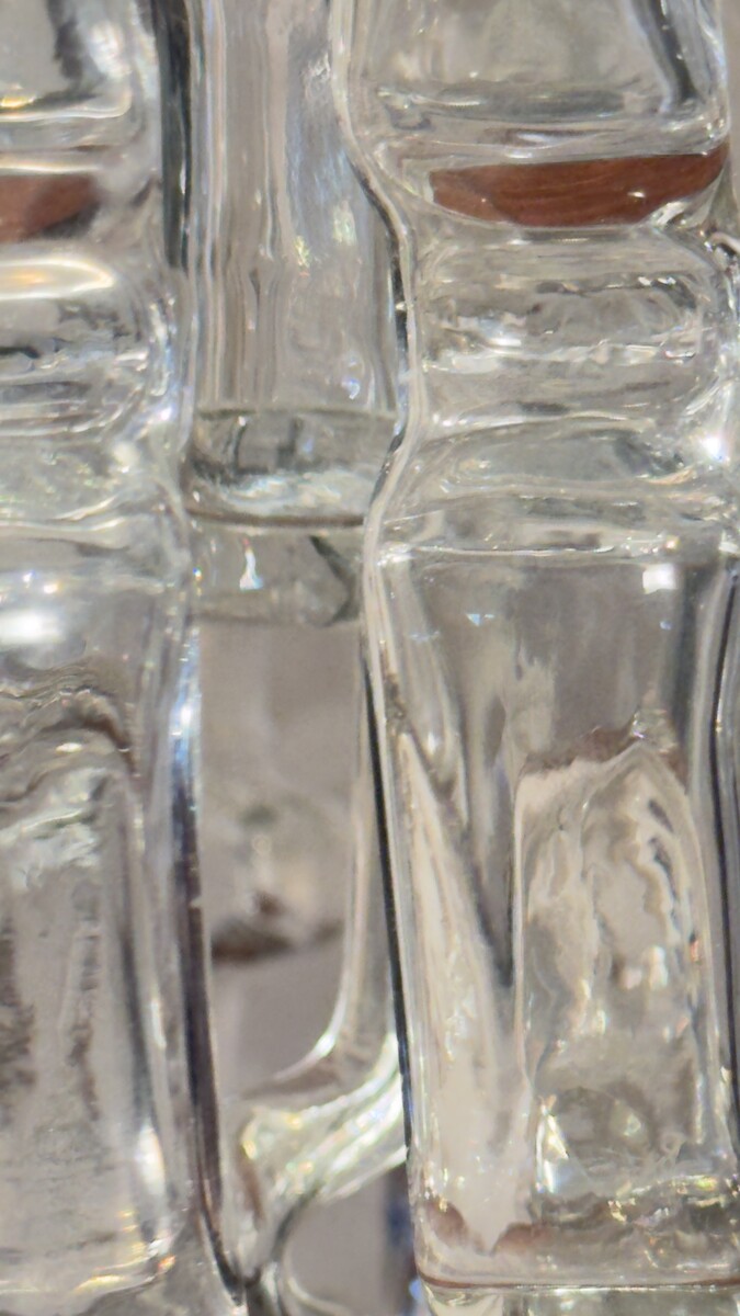 Murano interlocking Glass Table Lamp designed by Barbini