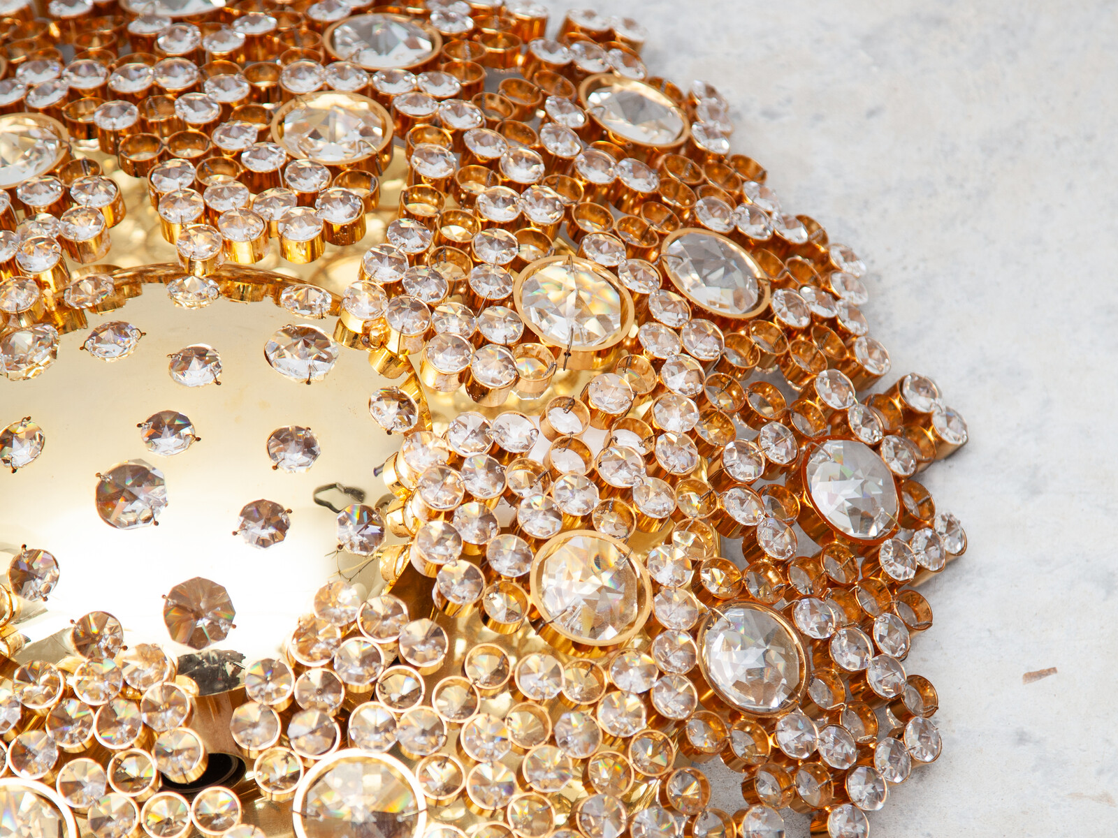 Palwa Jewel-Like Faceted Crystals Ceiling Light, Wall light, Set of Two, Germany