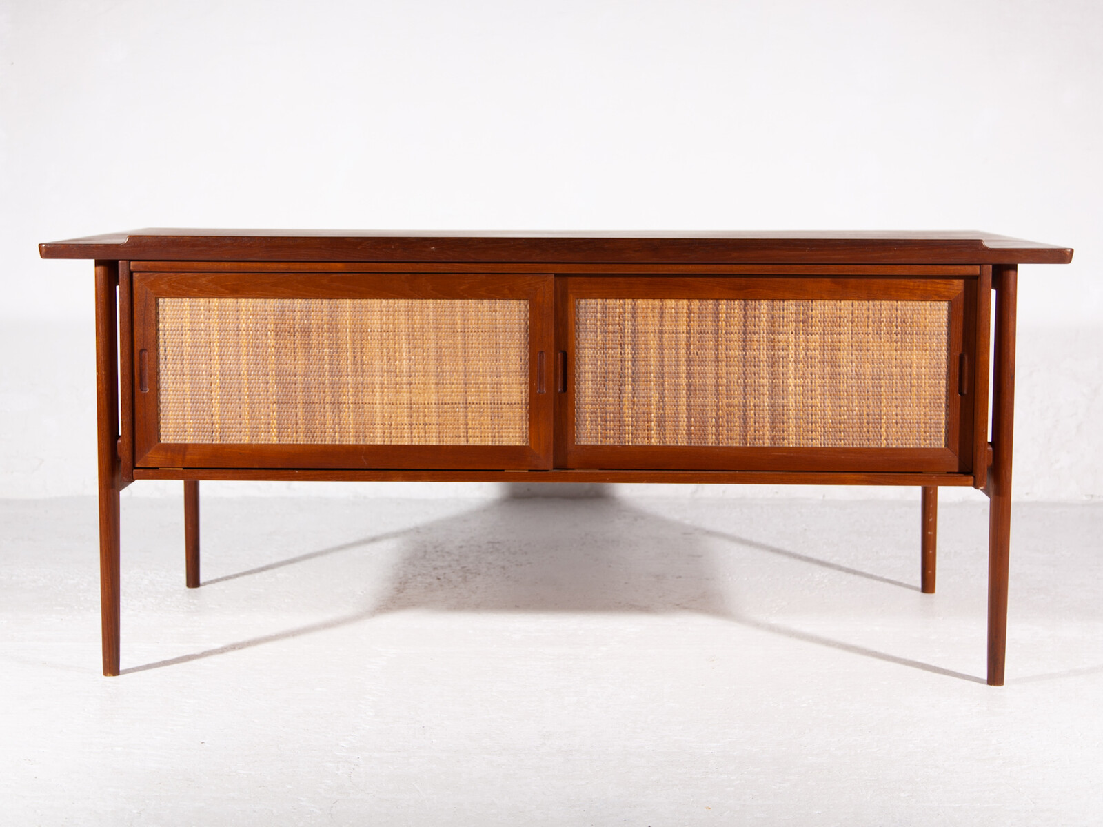 Peter Hvidt Teak,Rattan Desk Made in Denmark,1960