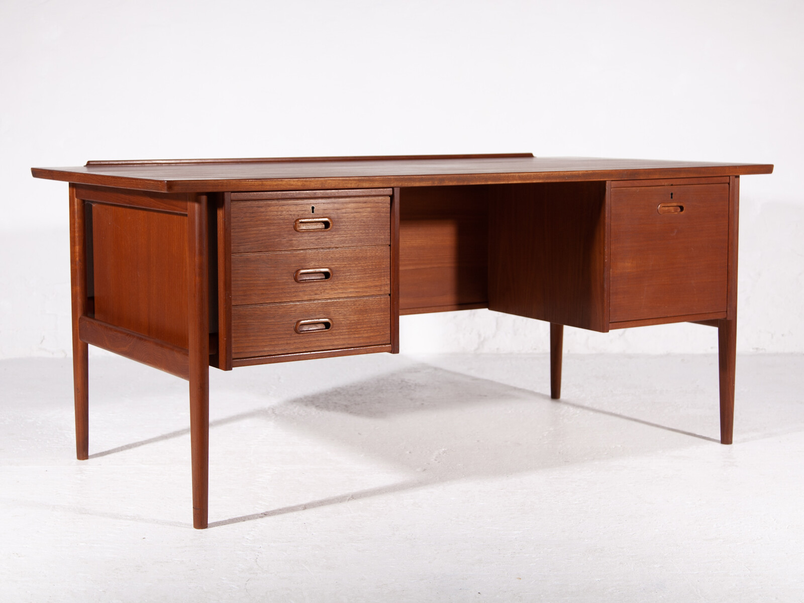 Peter Hvidt Teak,Rattan Desk Made in Denmark,1960