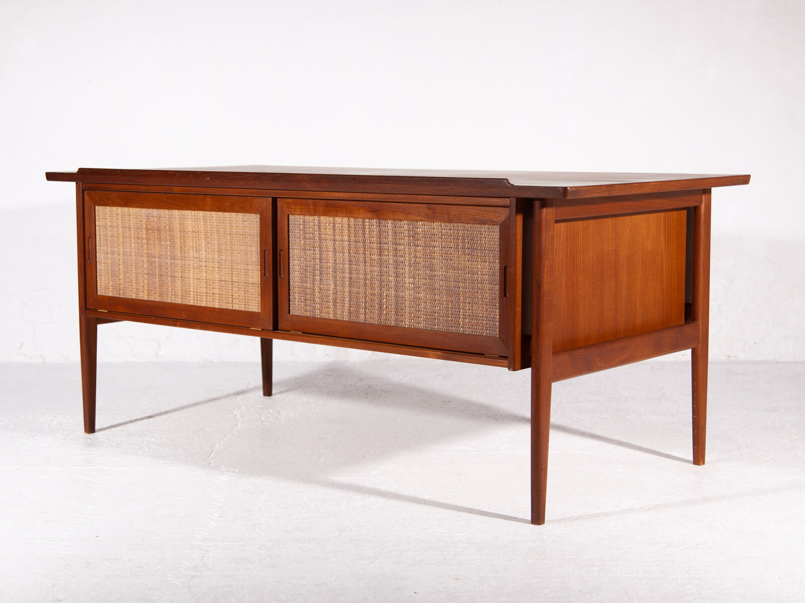 Peter Hvidt Teak,Rattan Desk Made in Denmark,1960