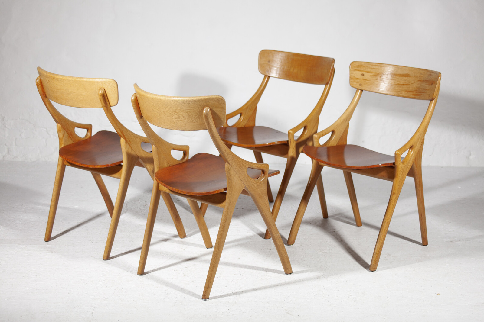 Set of Four Dining Chairs Designed by Arne Hovmand Olsen for Mogens Kold