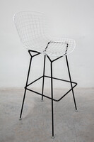 Set of six Harry bertoia Foot Stools Black and White Coated for Knoll
