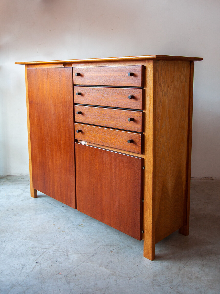 Solid Teak Bar Sideboard, Denmark, 1960s