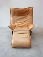 Vico Magistretti Camel leather lounge chair for Cassina model 